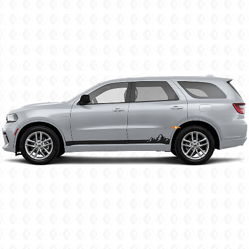 Calcomanía de vinilo para paneles laterales con rayas finas de montañas para Dodge Durango 2011+