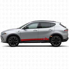 Calcomanía de vinilo para paneles laterales con franjas anchas de montañas para Dodge Hornet 2023+_3