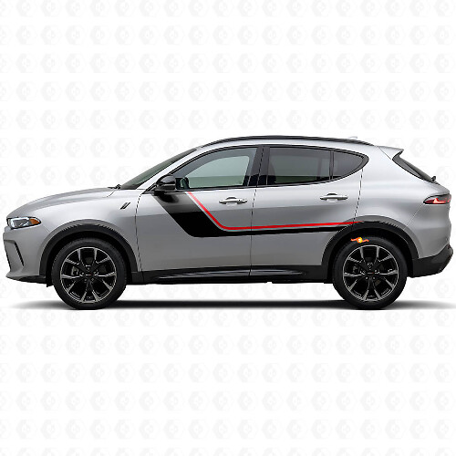 Calcomanía de vinilo con franjas gemelas para la puerta del Dodge Hornet 2023+