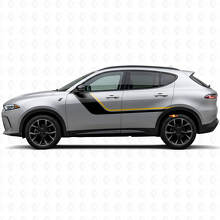 Calcomanía de vinilo con franjas gemelas para la puerta del Dodge Hornet 2023+_2