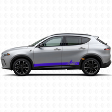 Calcomanía de vinilo con rayas estilo montañas para paneles laterales de Dodge Hornet 2023+_2