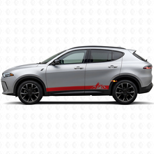 Calcomanía de vinilo con rayas estilo montañas para paneles laterales de Dodge Hornet 2023+_3