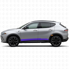 Calcomanía de vinilo para panel de puerta con franjas curvas entrelazadas para Dodge Hornet 2023+_2