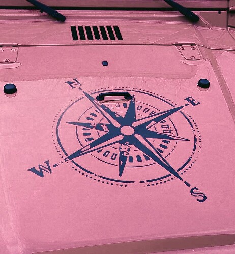 Calcomanía de vinilo estilo envejecido para capó de Jeep Wrangler Compass