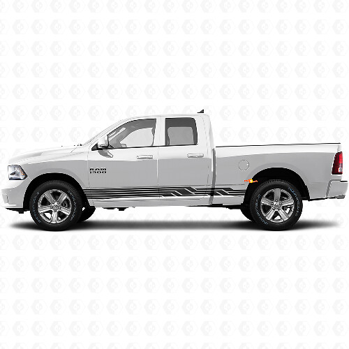 Calcomanía de Vinilo para Panel de Falda con Rayas Curvas Entretejidas para Dodge Ram 1500 2011-2018