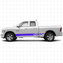 Calcomanía de vinilo con franjas a cuadros para panel de la faldilla de Dodge Ram 1500 2011-2018_2