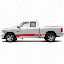 Calcomanía de vinilo con franjas a cuadros para panel de la faldilla de Dodge Ram 1500 2011-2018_3