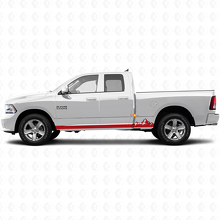 Calcomanía de vinilo para paneles laterales con franjas delgadas de montañas para Dodge Ram 1500 2011-2018_3