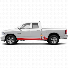Calcomanía de vinilo para paneles laterales con franjas anchas y montañas para Dodge Ram 1500 2011-2018_3