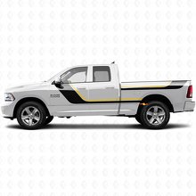 Kit de calcomanías de vinilo con franjas gemelas para puertas y laterales traseros para Dodge Ram 1500 2011-2018 2