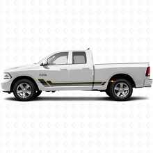 Kit de calcomanías de vinilo de paneles laterales con franjas dobles para Dodge Ram 1500 2011-2018_2