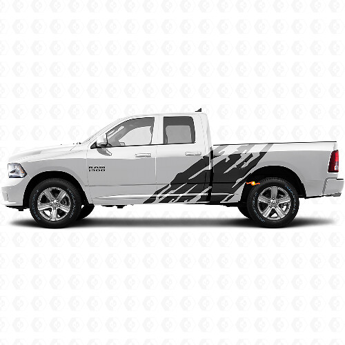 Calcomanía de Vinilo Lateral Gráfico Salpicadura de Barro para Dodge Ram 1500 2011-2018