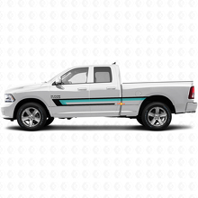 Calcomanía de vinilo de triple franja lateral de puerta para Dodge Ram 1500 2011-2018_2