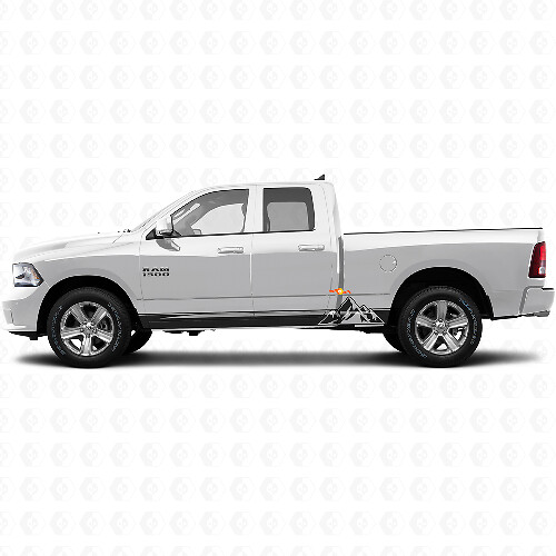Calcomanía de Vinilo con Rayas Estilo Montañas para Paneles Laterales de Dodge Ram 1500 2011-2018