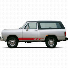 Calcomanía de Vinilo para Paneles Laterales con Rayas a Cuadros para Dodge Ramcharger 1974-1993_3