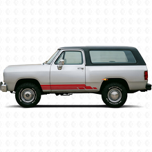 Calcomanía de vinilo de paneles laterales con franjas curvas para Dodge Ramcharger 1974-1993_3