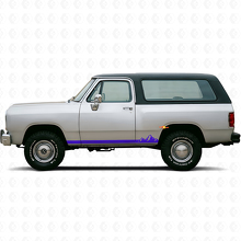Calcomanía de vinilo con rayas delgadas y montañas para paneles laterales Dodge Ramcharger 1974-1993_2