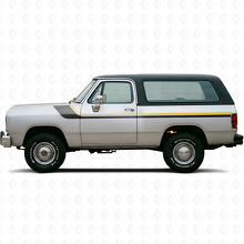 Vinilo Adhesivo de Rayas Gemelas para la Puerta del Dodge Ramcharger 1974-1993_2