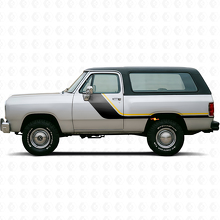 Kit de calcomanías de vinilo de franjas dobles para la puerta lateral para Dodge Ramcharger 1974-1993_2