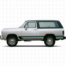 Calcomanía de vinilo lateral de puerta con triple raya para Dodge Ramcharger 1974-1993_2