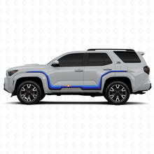 Juego de calcomanías laterales de vinilo con triple raya de competición para Toyota 4Runner_2