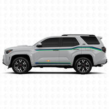 Kit de Calcomanías de Vinilo con Triple Raya de Carreras para Paneles Laterales y Puertas para Toyota 4Runner_2