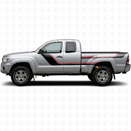Kit de Calcomanías de Vinilo con Rayas Gemelas para Puerta y Lado Trasero para Toyota Tacoma 2004-2015