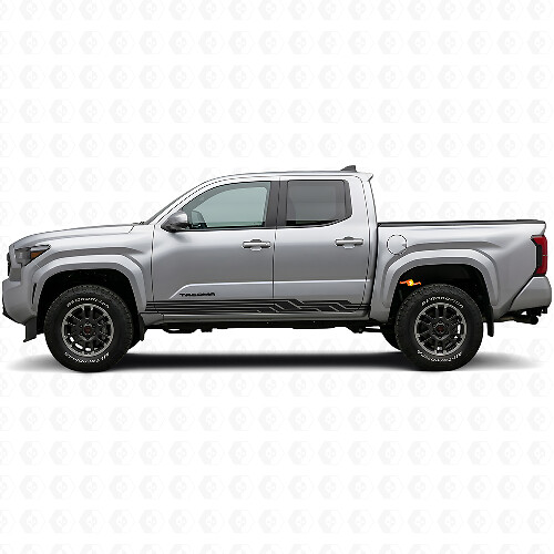 Calcomanía de Vinilo para Paneles Laterales con Franjas Curvas Entretejidas para Toyota Tacoma 2023+