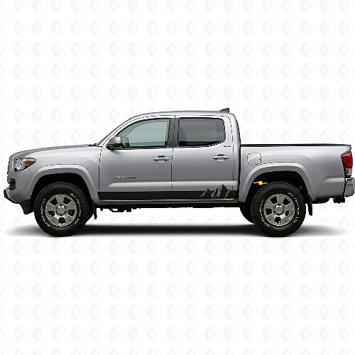 Calcomanía de vinilo de franjas anchas de montañas para el panel lateral de Toyota Tacoma 2015-2023