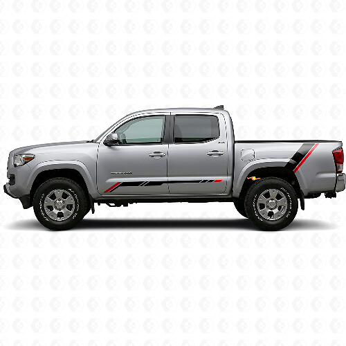 Kit de calcomanías de vinilo con rayas gemelas para puerta y guardabarros trasero para Toyota Tacoma 2015-2023