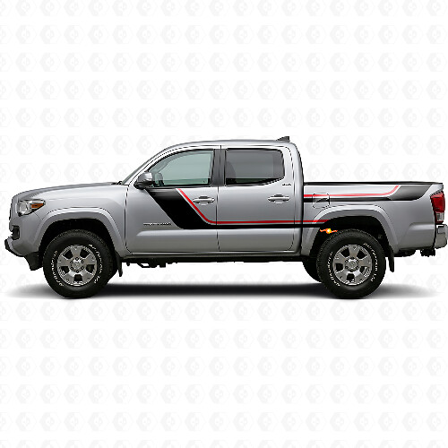Kit de calcomanías de vinilo de rayas gemelas para puerta y costado trasero para Toyota Tacoma 2015-2023