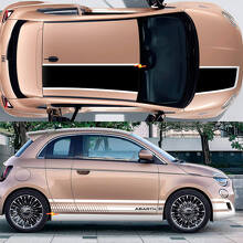 Kit de calcomanías de vinilo de rayas de carreras para capó, techo y laterales para Fiat 500 Abarth 2