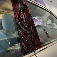 Calcomanía adhesiva de vinilo para puertas pilar con diseño de calavera Cyber Reaper_2