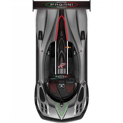 Calcomanía de vinilo lateral para capó y techo con letras estilo italiano para Pagani Zonda R