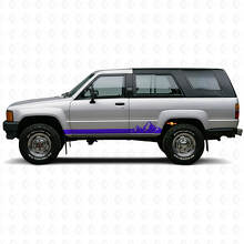 Vinilo adhesivo para paneles laterales con rayas delgadas de montañas para Toyota 4Runner 1984-1989_2
