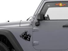 Par ROCK n ROLL JEEP WRANGLER RUBICON calcomanía vinilo adhesivo 2