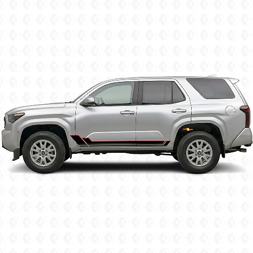 Kit de calcomanías de vinilo de paneles laterales con franjas gemelas para Toyota 4Runner 2024+