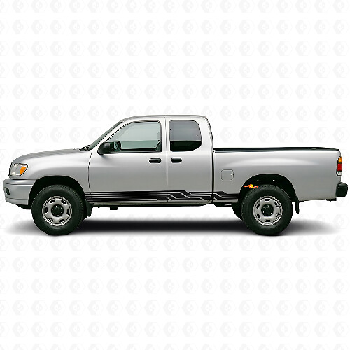 Vinilo adhesivo para paneles laterales con rayas entrelazadas para Toyota Tundra 1999-2006 1