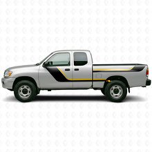 Kit de calcomanías de vinilo con rayas gemelas para puertas y parte trasera lateral para Toyota Tundra 1999-2006_2