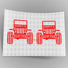 Juego de calcomanías de vinilo personalizadas estilo huella de neumático sucio para Jeep Wrangler_3