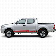 Calcomanía de vinilo para paneles laterales con franjas entrelazadas para Toyota Hilux 2004-2015_3