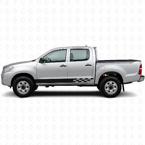 Calcomanía de vinilo para paneles laterales con franjas a cuadros para Toyota Hilux 2004-2015