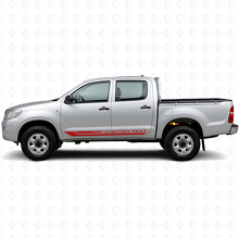 Calcomanía de vinilo con rayas curvadas a cuadros para panel lateral de Toyota Hilux 2004-2015_3