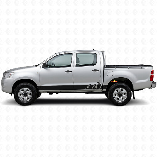 Vinilo de franjas anchas con montañas para panel lateral de Toyota Hilux 2004-2015