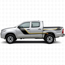 Kit de calcomanías de vinilo con franjas dobles para puertas y laterales traseros para Toyota Hilux 2004-2015 2