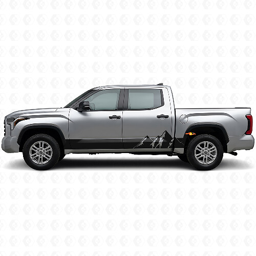 Calcomanía de Vinilo de Panel Lateral con Rayas Anchas y Montañas para Toyota Tundra 2022+ 1