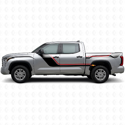 Kit de vinilos con franjas gemelas para puertas y laterales traseros para Toyota Tundra 2022+