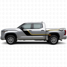Kit de vinilos con franjas gemelas para puertas y laterales traseros para Toyota Tundra 2022+_2