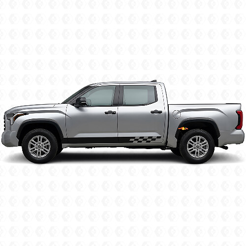 Calcomanía de vinilo con franjas a cuadros para el panel lateral de Toyota Tundra 2022+