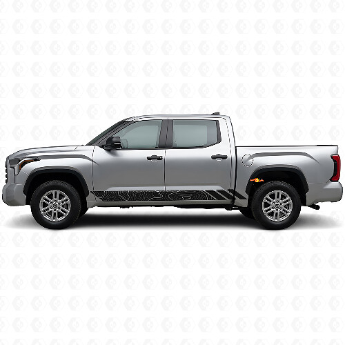 Calcomanía de vinilo con rayas estilo topográfico para puertas Toyota Tundra 2022+